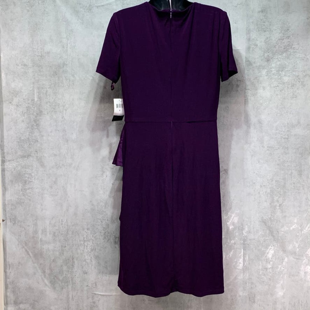 Lauren Ralph Lauren Purple Satin Ruffle Trim Dress - Picture 10 of 11